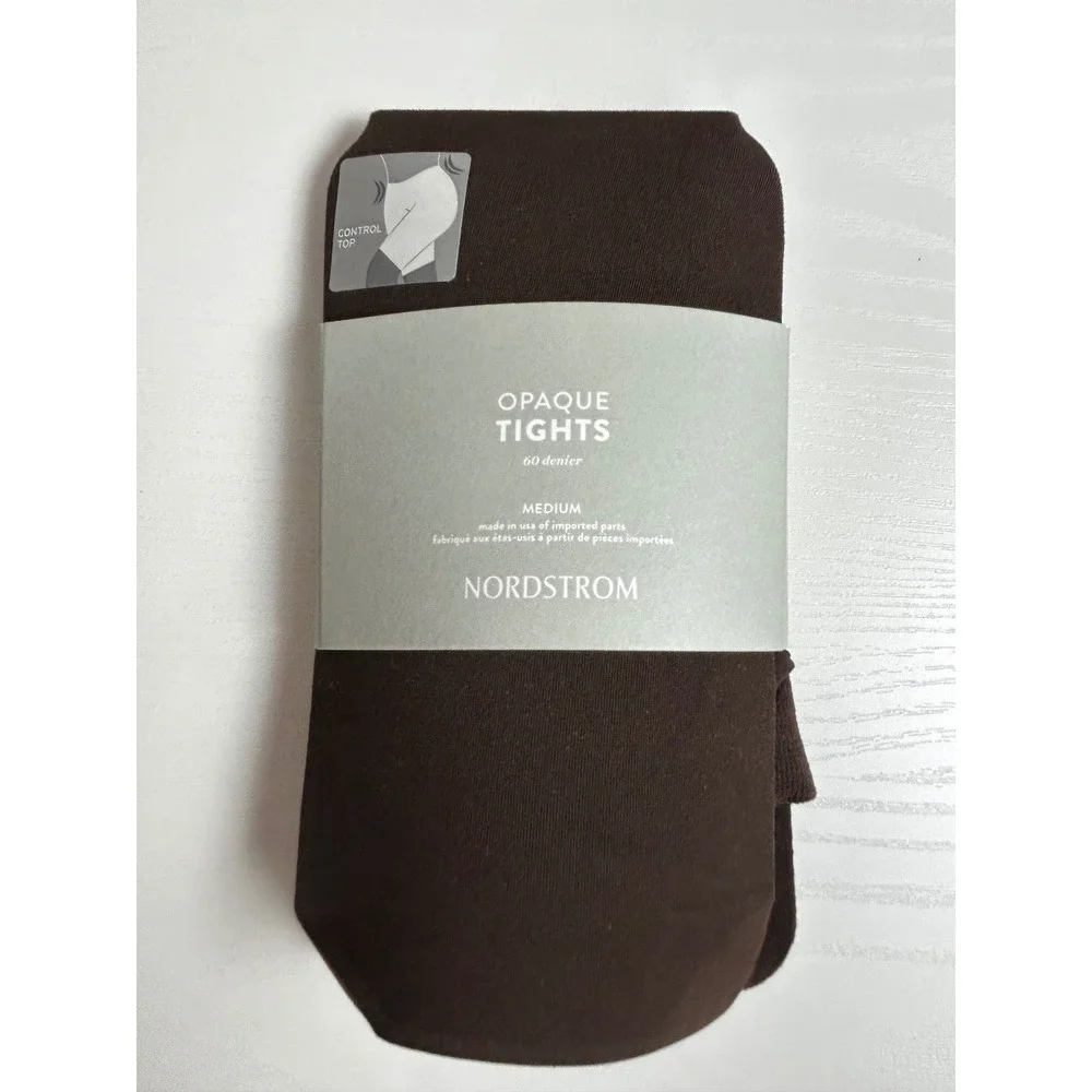 NWT Nordstrom Body Sculpt Naked Sheer High Waist and Brown Opaque Tights Medium